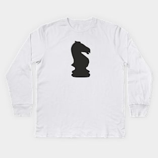 Black Knight Chess Piece Kids Long Sleeve T-Shirt